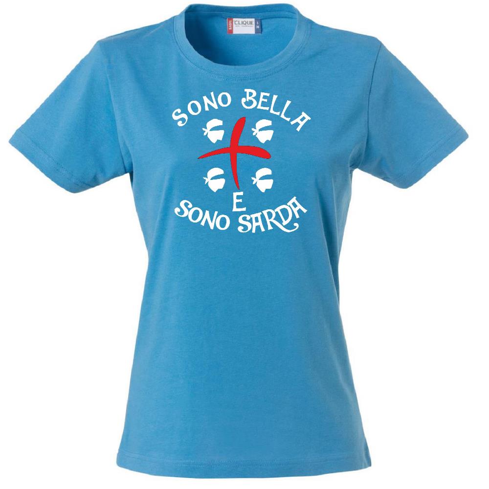 T-Shirt Donna “Sono Bella e Sono Sarda” – Maglietta Manica Corta – PS 28870-020