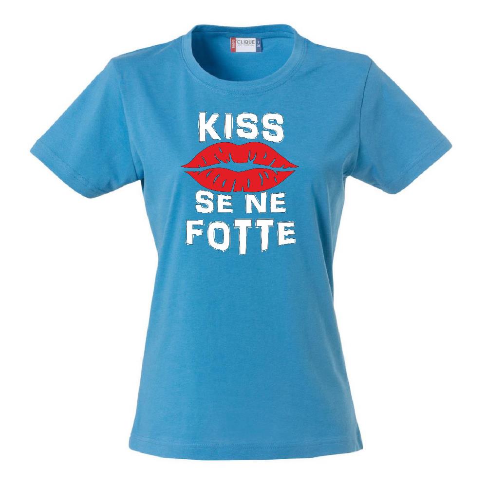 T-Shirt Donna “Kiss Se Ne Fotte” – Maglietta Divertente in Cotone – PS 28870-023