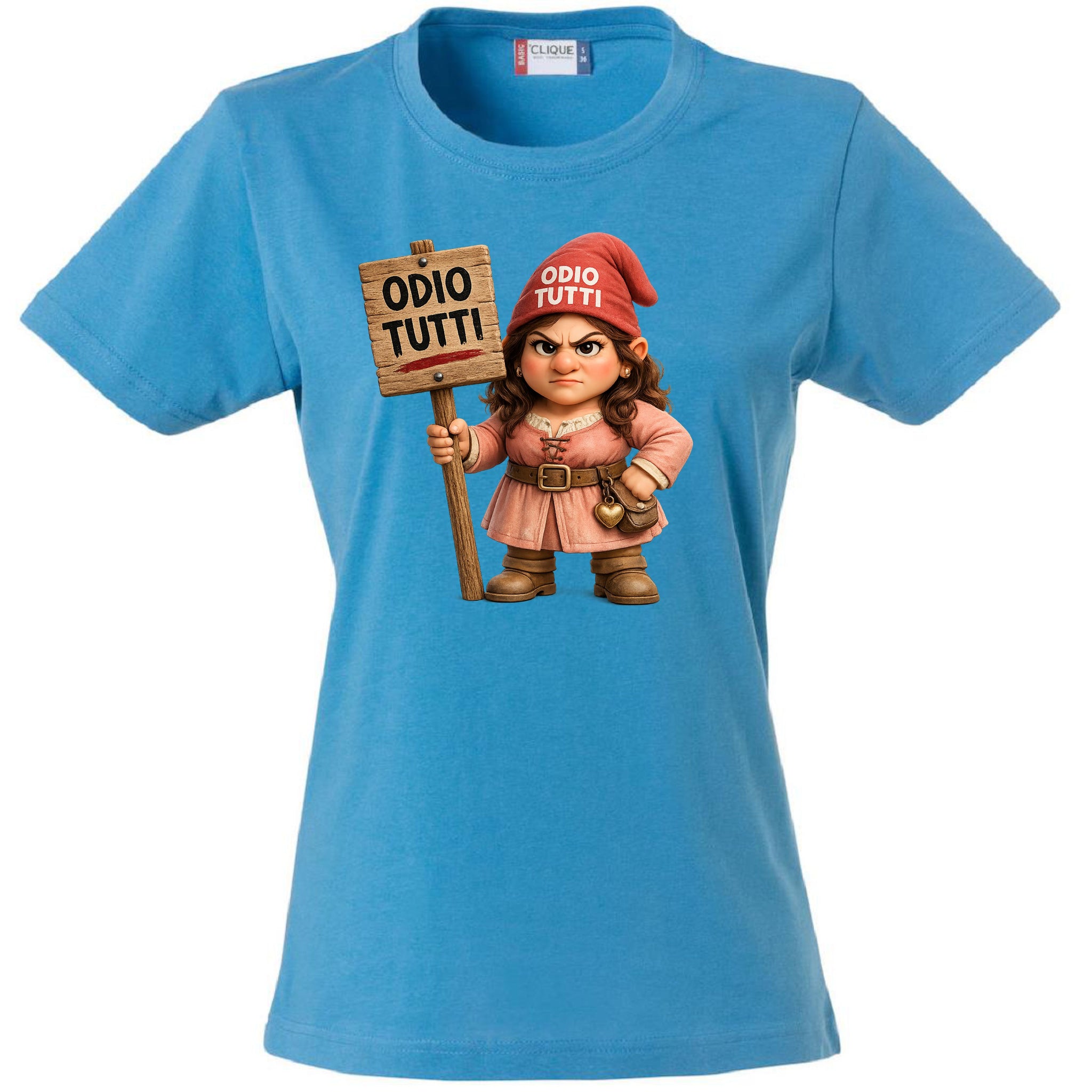 T-Shirt Donna Odio Tutti – Idea regalo – Personalizzabile Con Nom e Sulla Schiena PS 28870-034