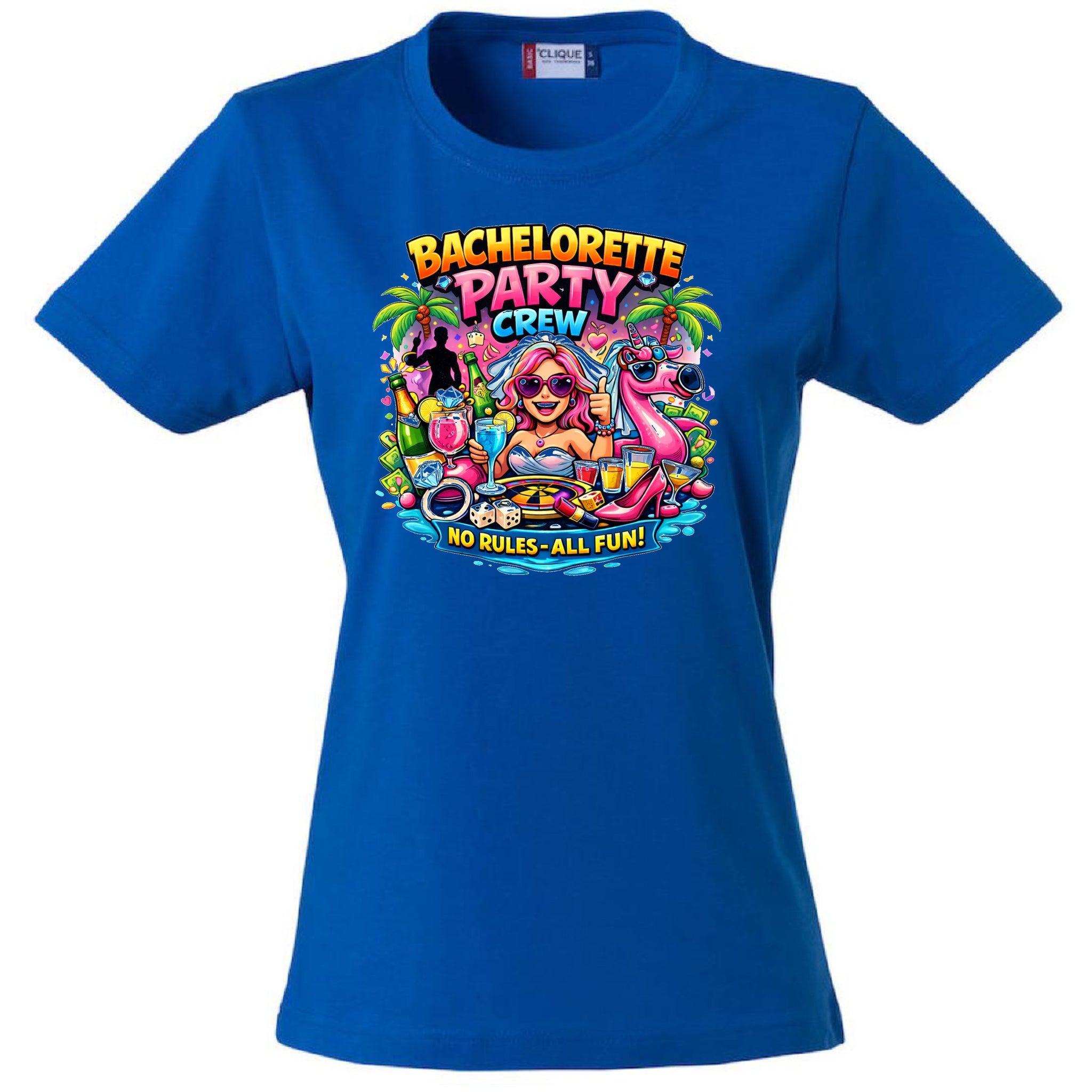 T-Shirt Donna Addio AL Nubilato Bachelorette Party Crew No Rules - All Fun ! – PS 28870-A-028