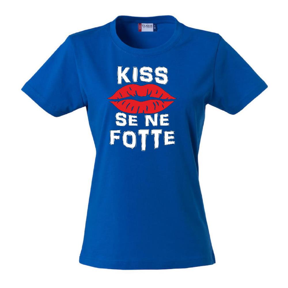 T-Shirt Donna “Kiss Se Ne Fotte” – Maglietta Divertente in Cotone – PS 28870-023
