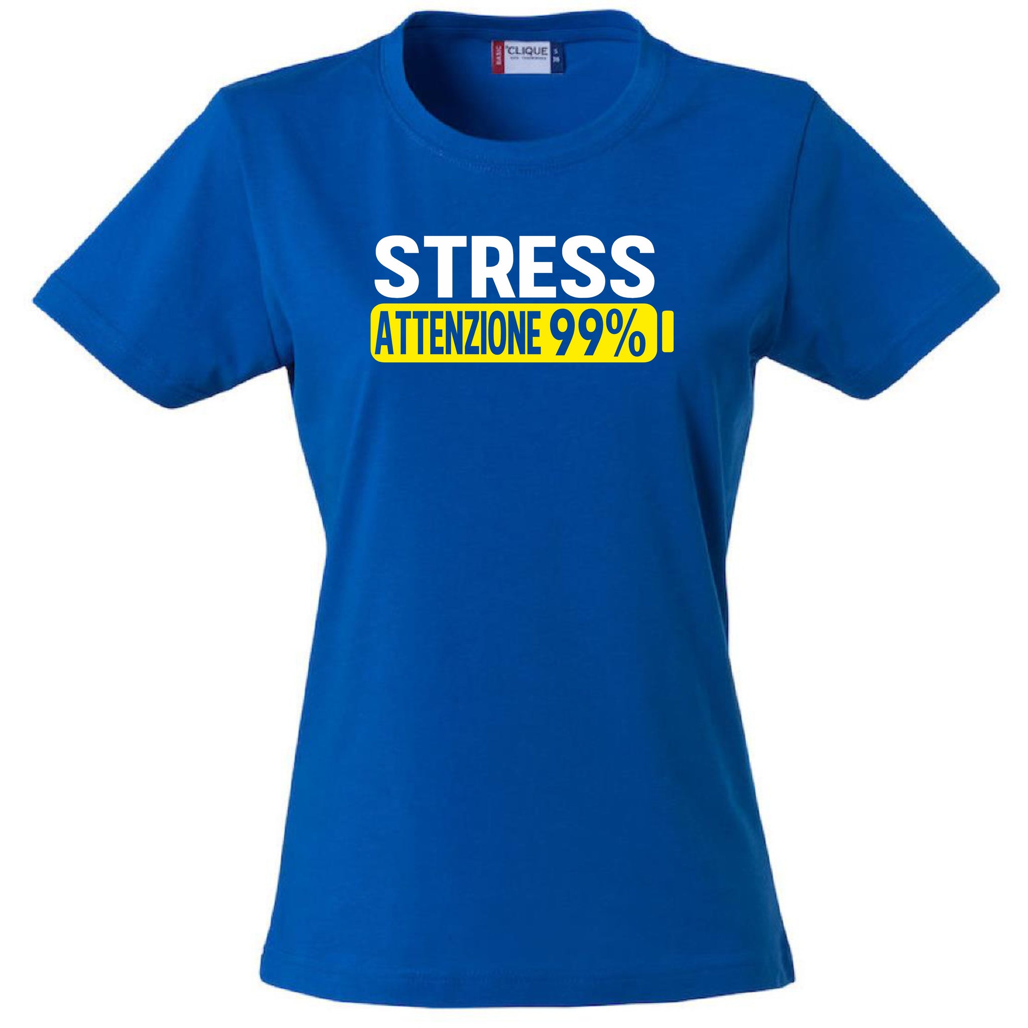 T-Shirt Donna Stress Attenzione 99%  – Idea Regalo per Mamma, Zia, Nonna o Amica – PS 28870-002
