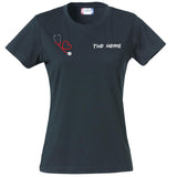 T-Shirt Lavoro Infermiera / Dottoressa / OSS con Stetoscopio a Cuore – PS 28870-026