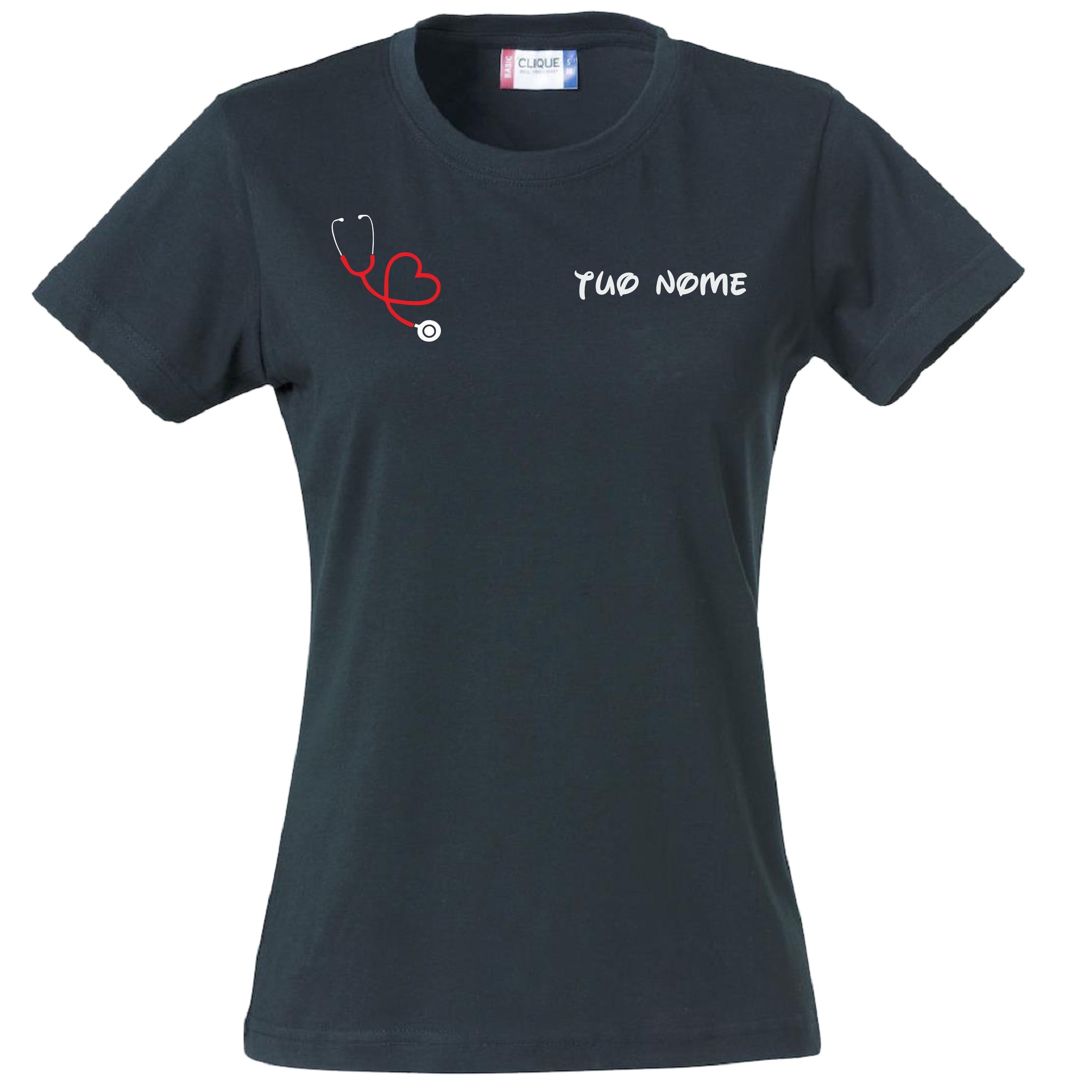 T-Shirt Lavoro Infermiera / Dottoressa / OSS con Stetoscopio a Cuore – PS 28870-026