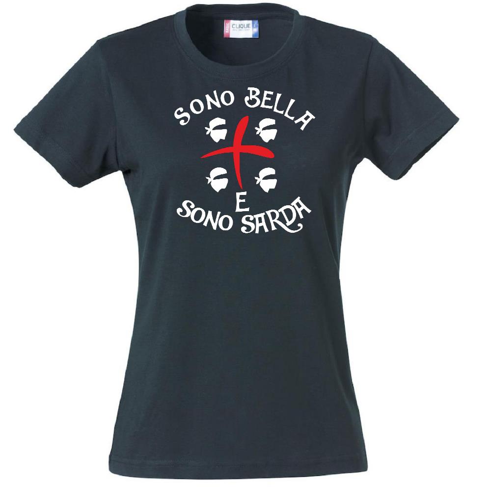 T-Shirt Donna “Sono Bella e Sono Sarda” – Maglietta Manica Corta – PS 28870-020