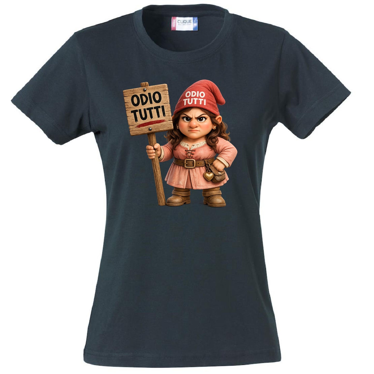 T-Shirt Donna Odio Tutti – Idea regalo – Personalizzabile Con Nom e Sulla Schiena PS 28870-034