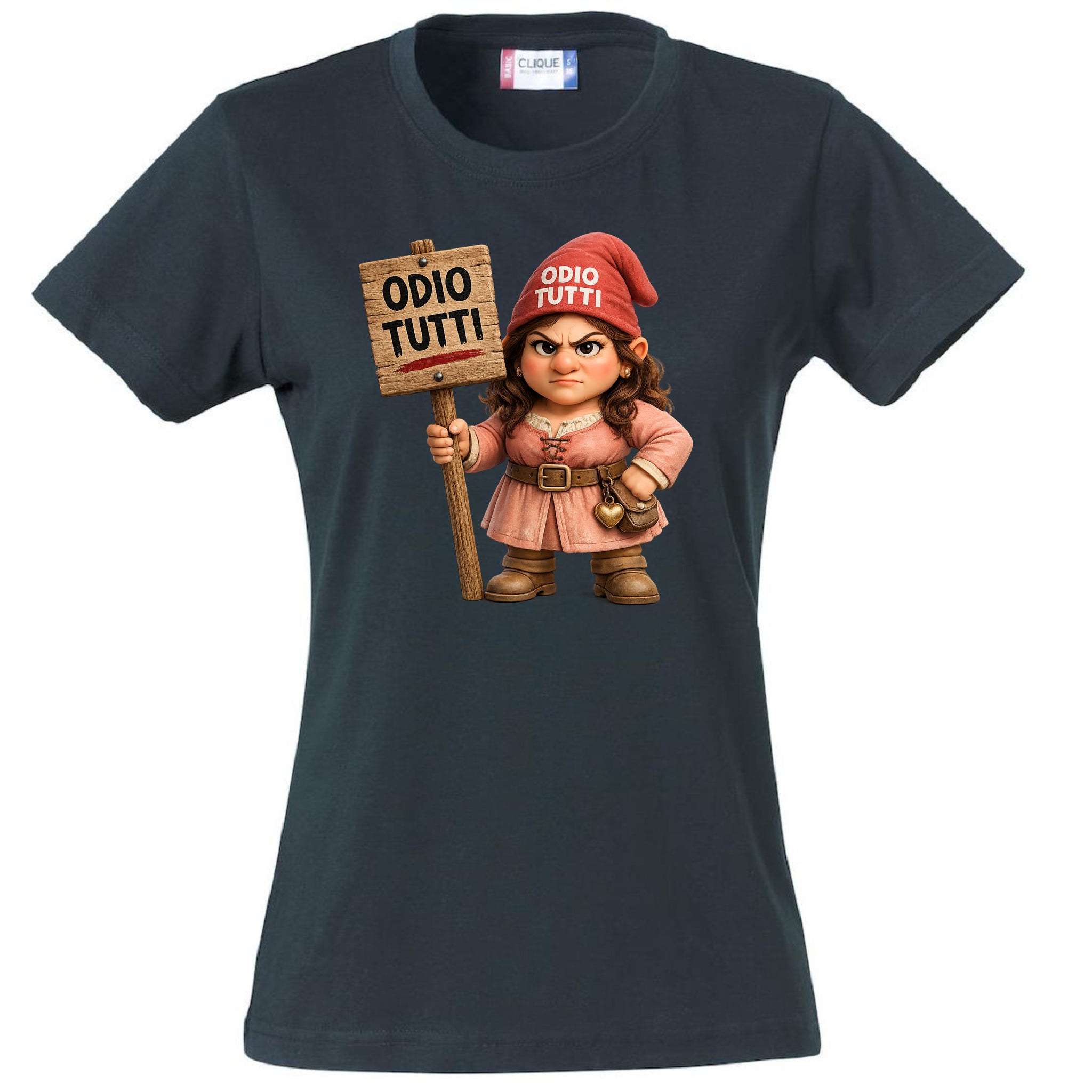 T-Shirt Donna Odio Tutti – Idea regalo – Personalizzabile Con Nom e Sulla Schiena PS 28870-034