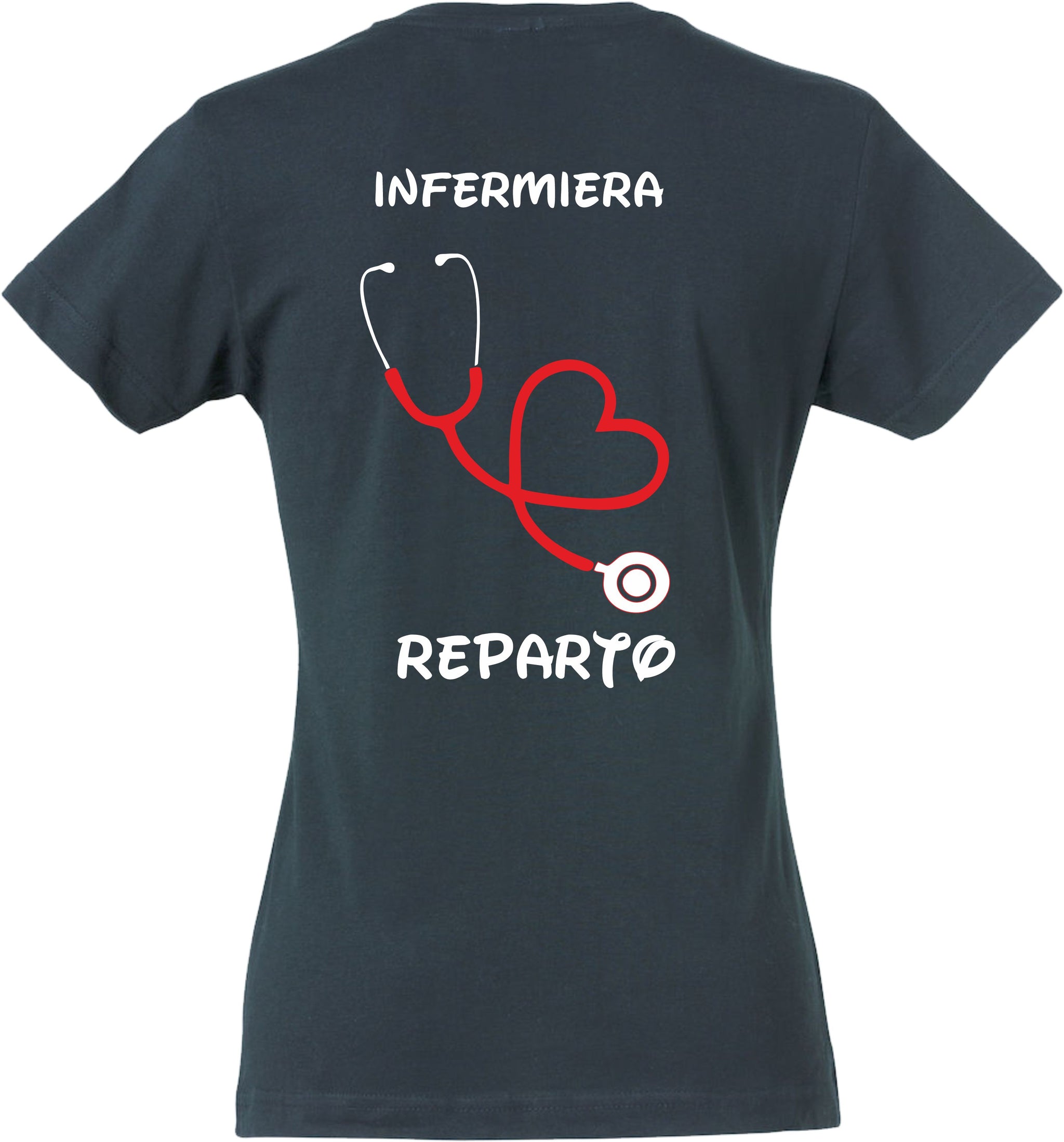 T-Shirt Lavoro Infermiera / Dottoressa / OSS con Stetoscopio a Cuore – PS 28870-026