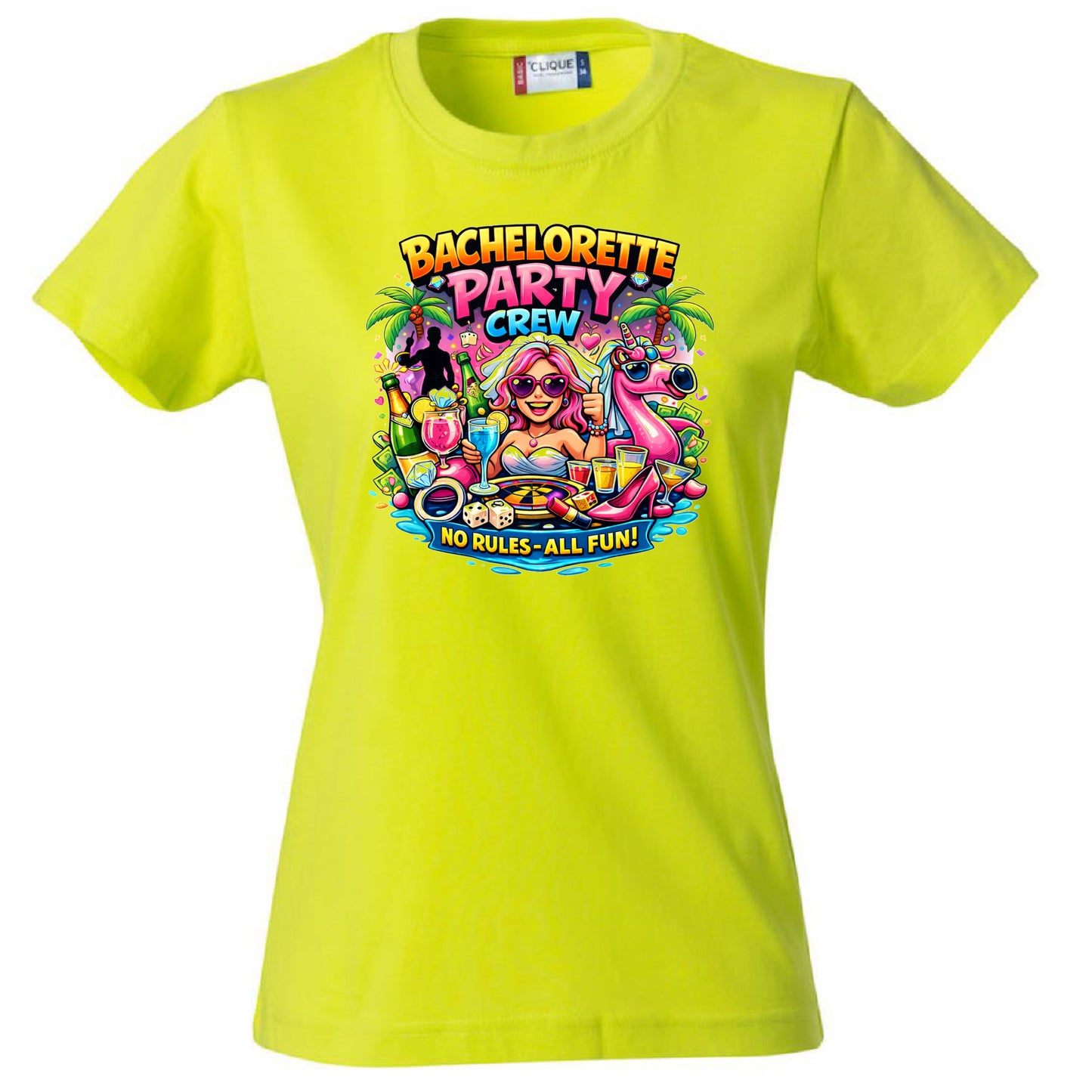 T-Shirt Donna Addio AL Nubilato Bachelorette Party Crew No Rules - All Fun ! – PS 28870-A-028