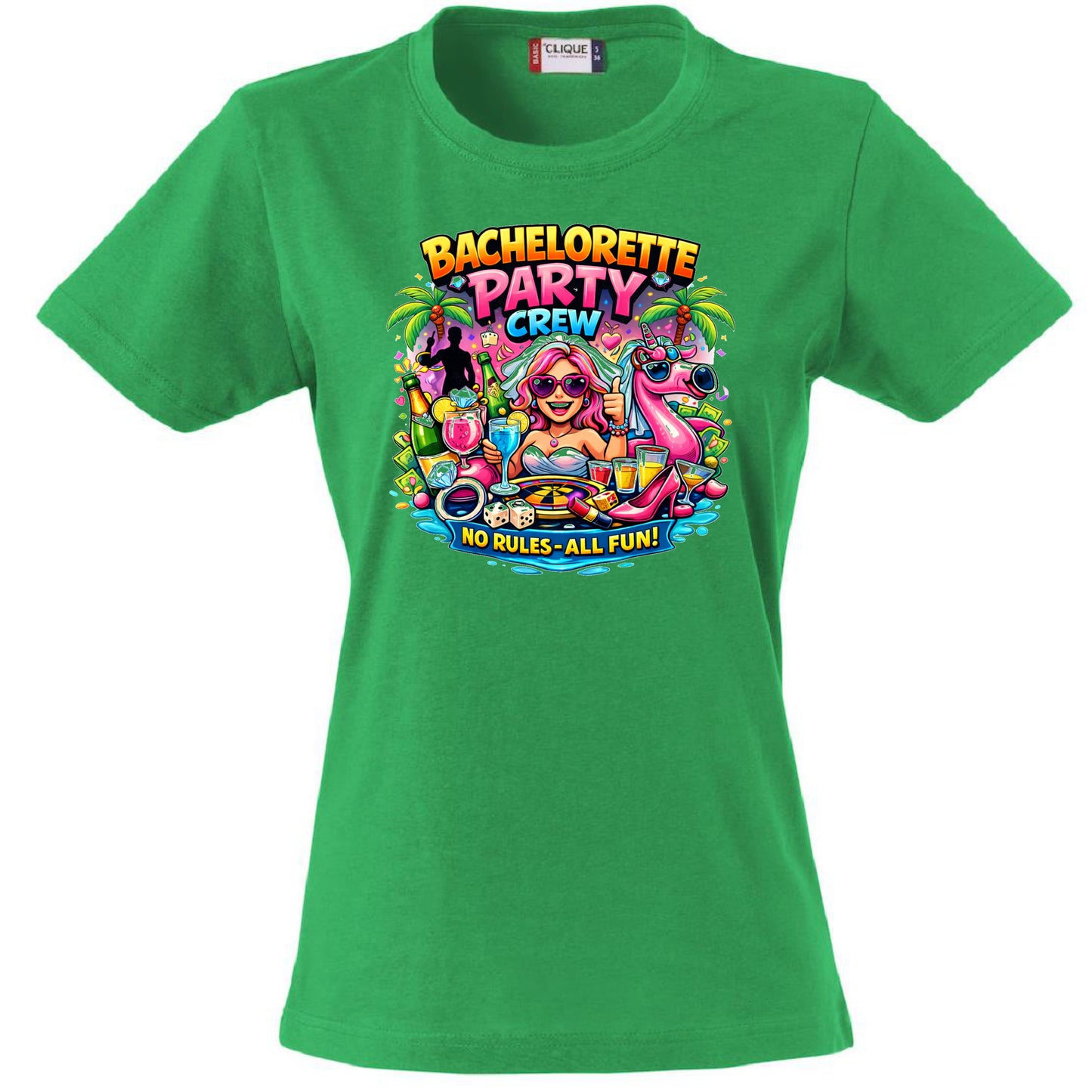 T-Shirt Donna Addio AL Nubilato Bachelorette Party Crew No Rules - All Fun ! – PS 28870-A-028