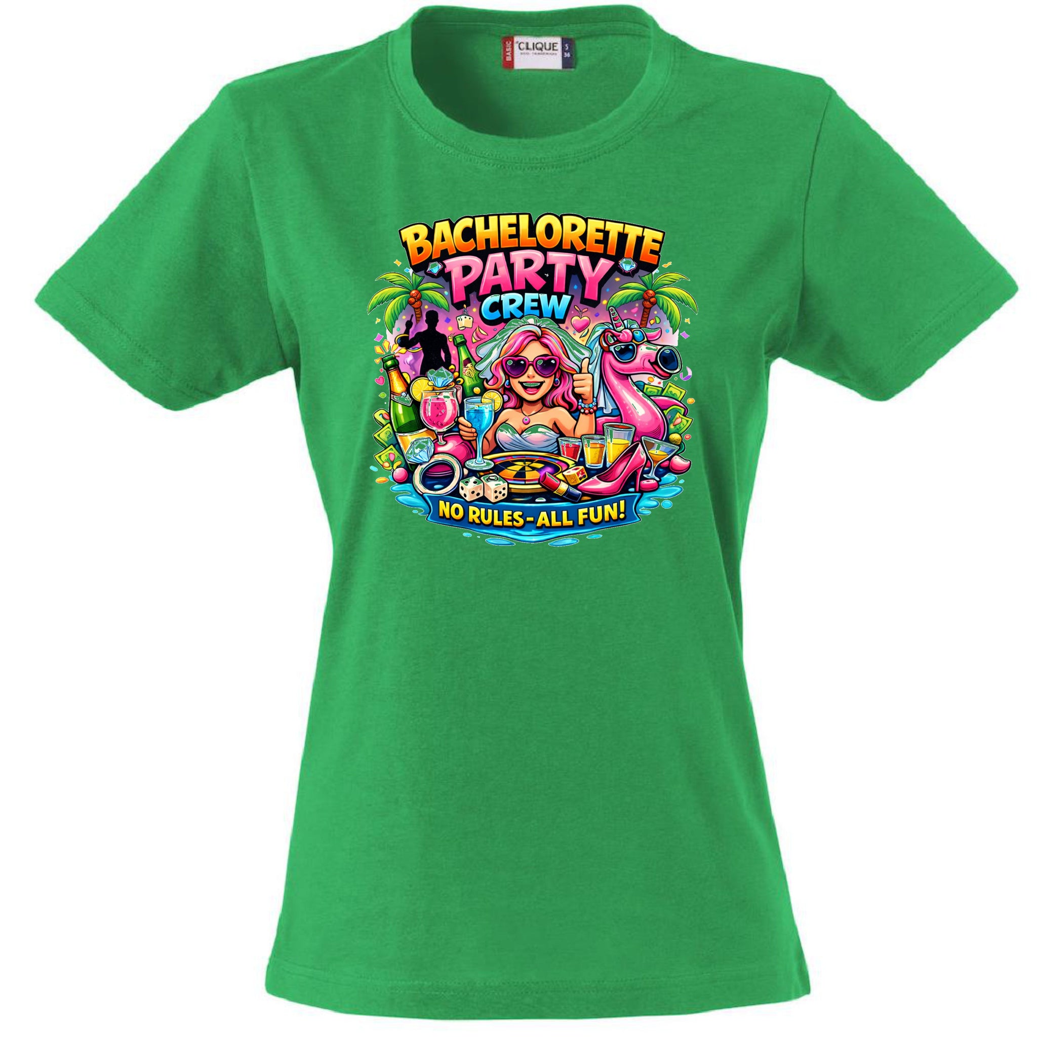 T-Shirt Donna Addio AL Nubilato Bachelorette Party Crew No Rules - All Fun ! – PS 28870-A-028