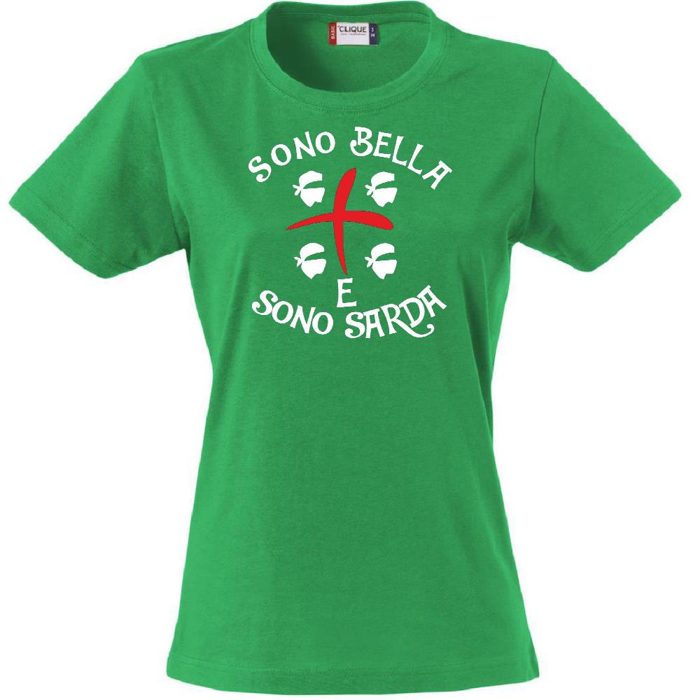 T-Shirt Donna “Sono Bella e Sono Sarda” – Maglietta Manica Corta – PS 28870-020