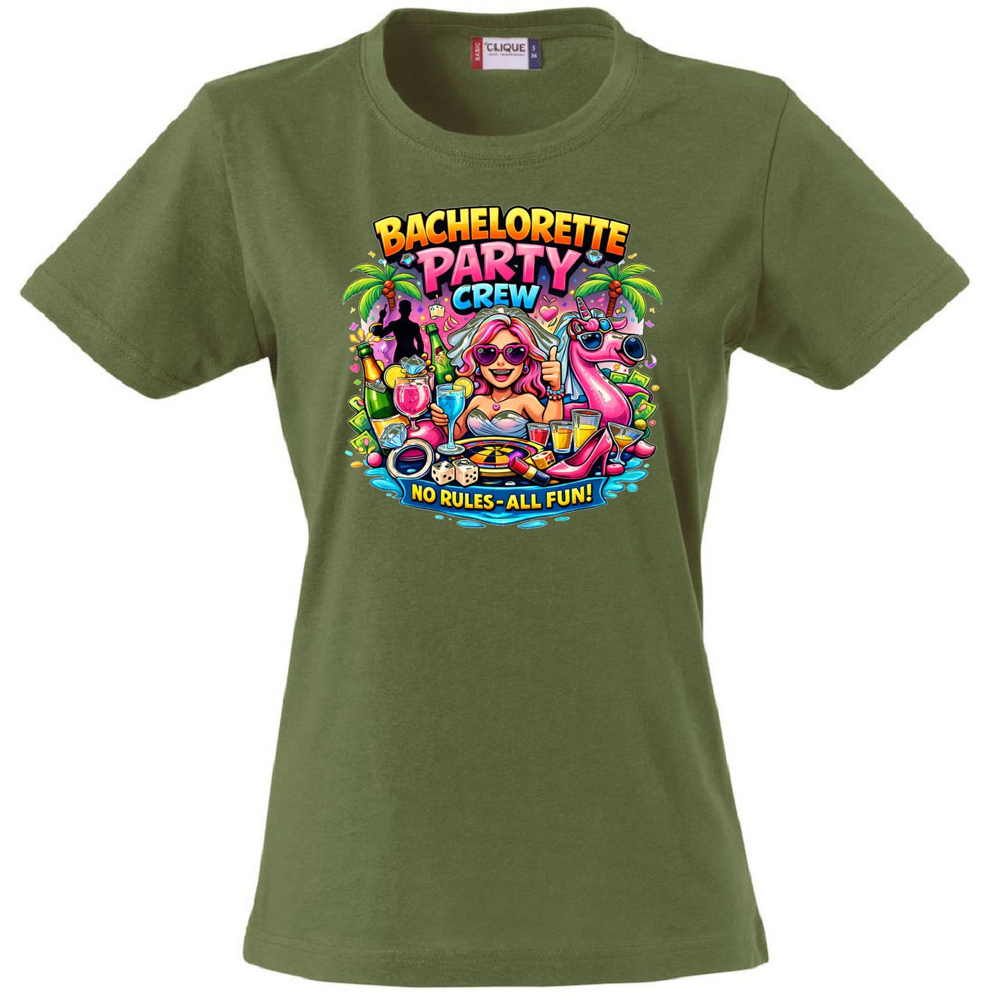 T-Shirt Donna Addio AL Nubilato Bachelorette Party Crew No Rules - All Fun ! – PS 28870-A-028