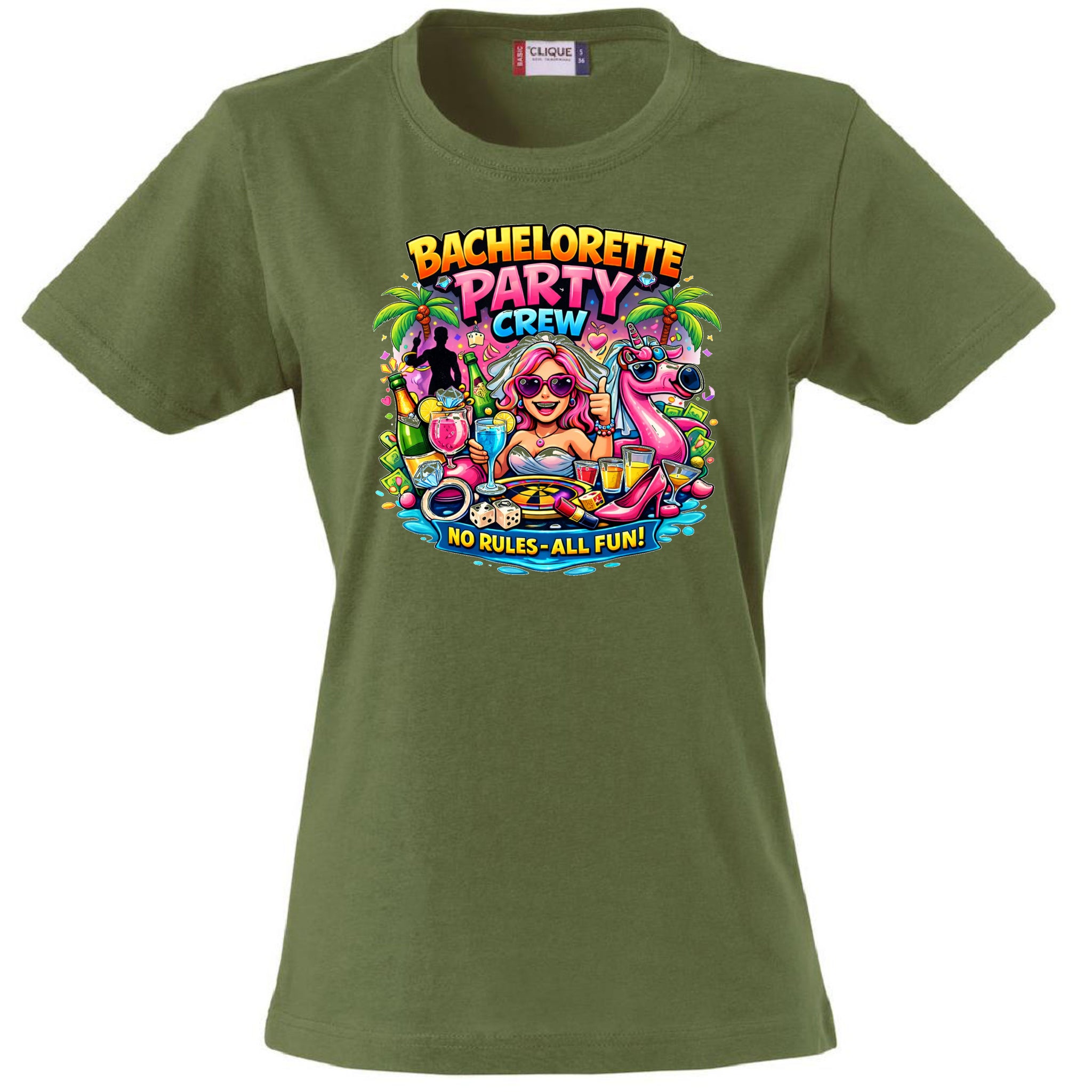T-Shirt Donna Addio AL Nubilato Bachelorette Party Crew No Rules - All Fun ! – PS 28870-A-028