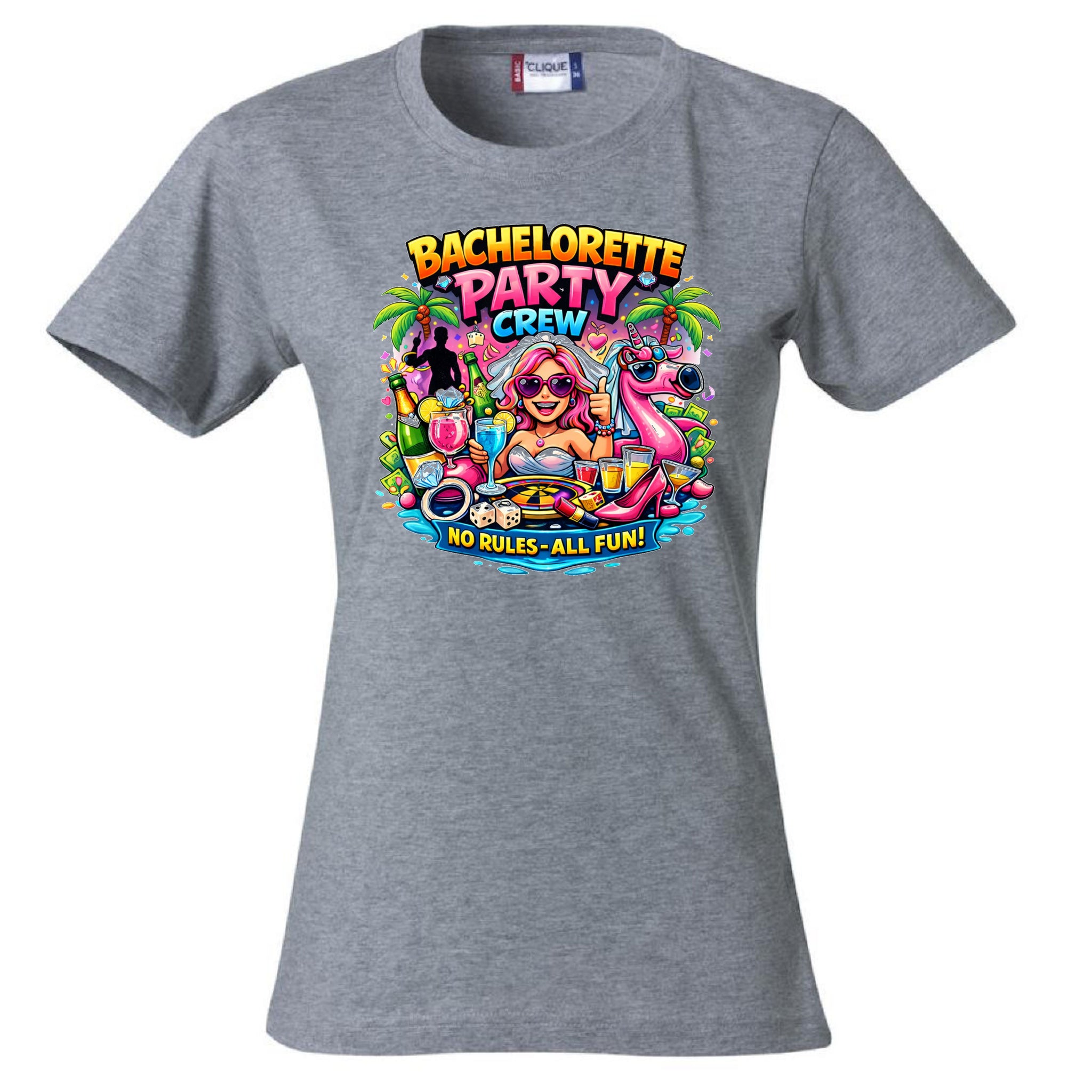 T-Shirt Donna Addio AL Nubilato Bachelorette Party Crew No Rules - All Fun ! – PS 28870-A-028