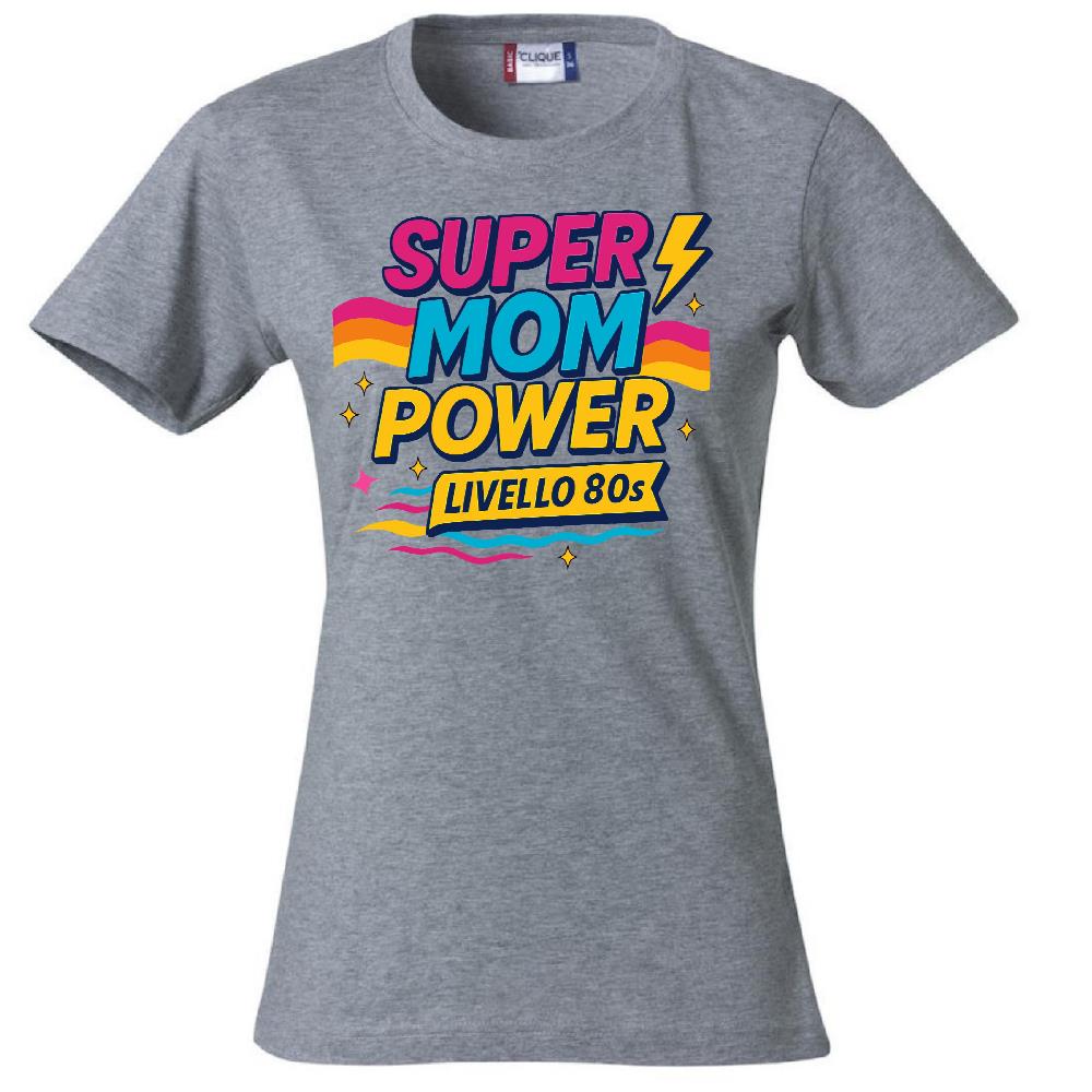 T-Shirt Donna Super Mom Power Anni 80– Idea Regalo Festa della Mamma – PS 28870-027