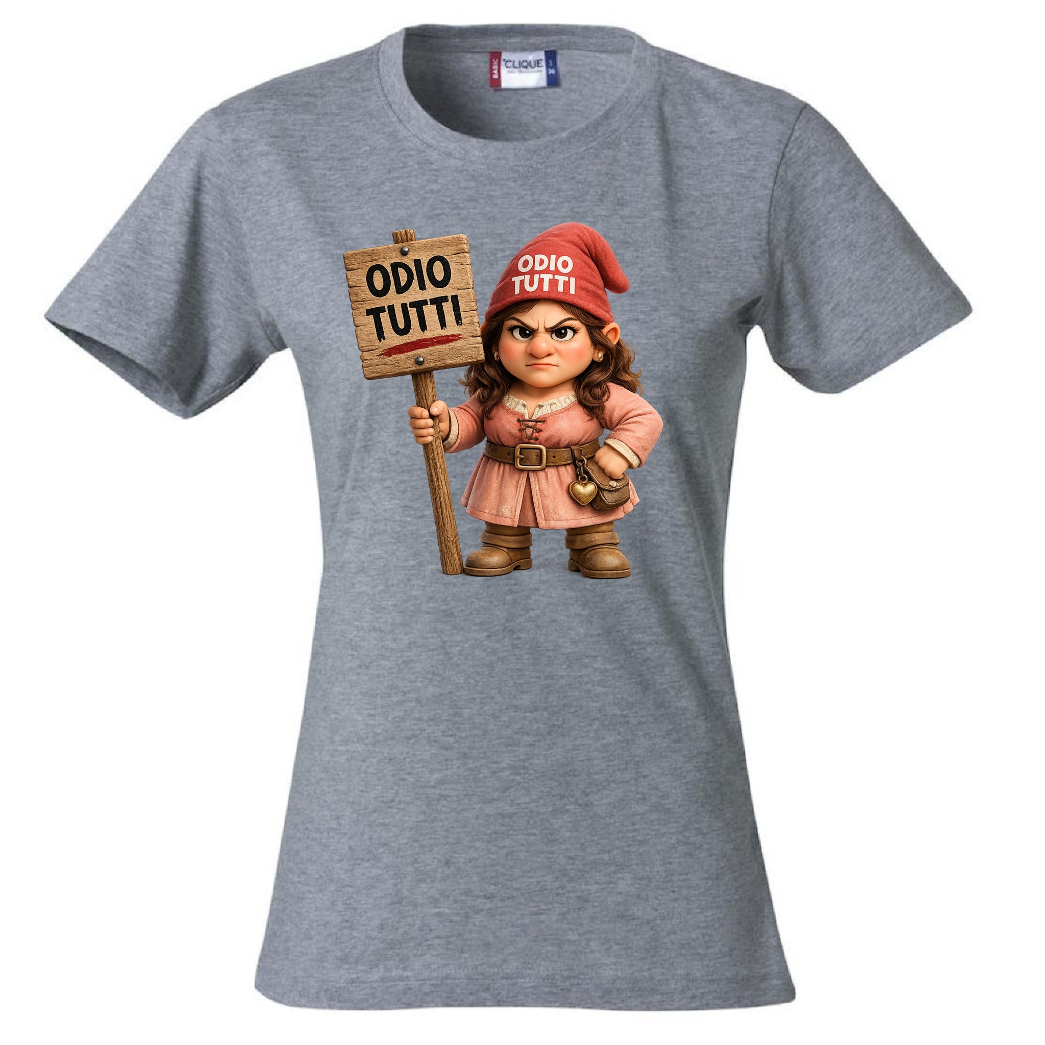 T-Shirt Donna Odio Tutti – Idea regalo – Personalizzabile Con Nom e Sulla Schiena PS 28870-034