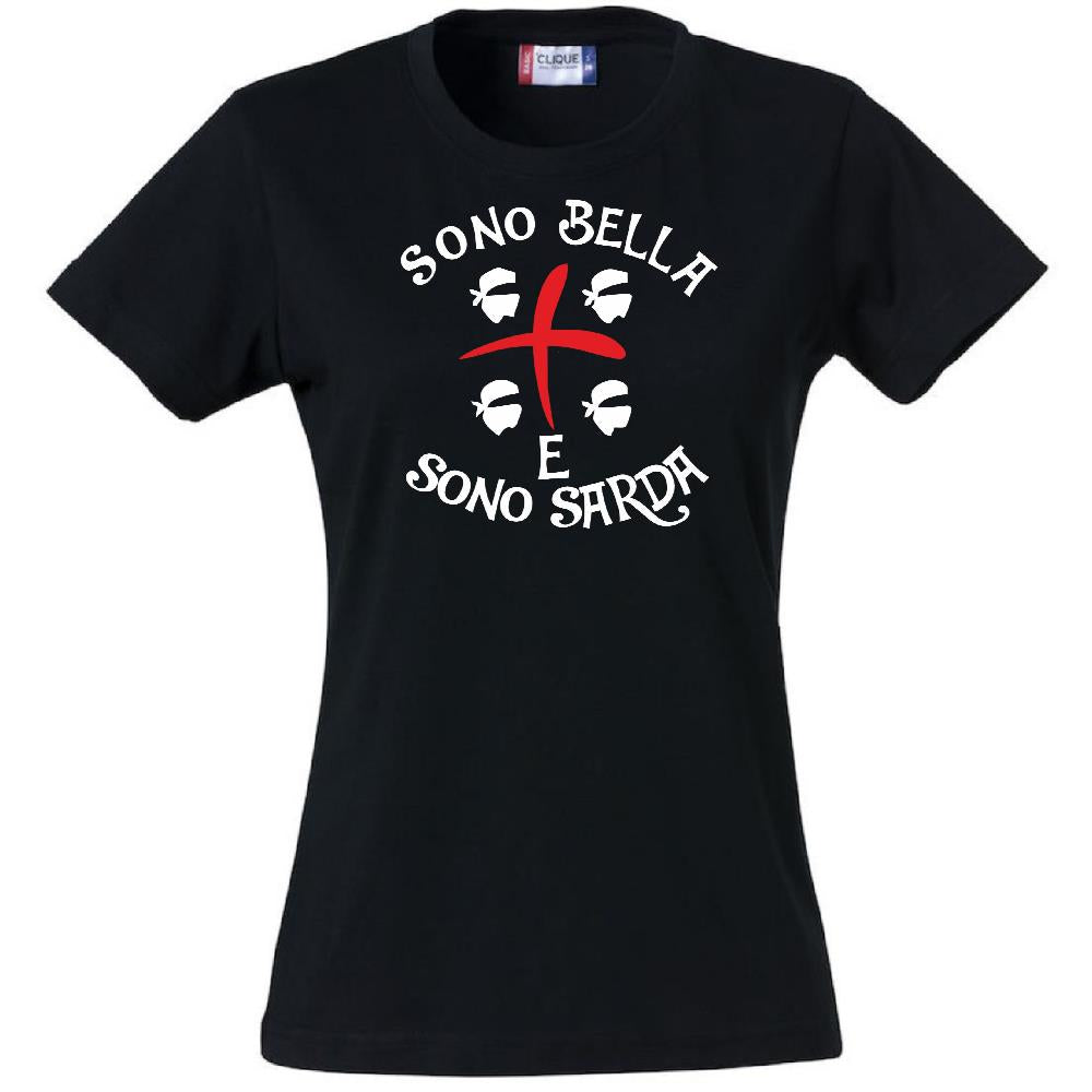 T-Shirt Donna “Sono Bella e Sono Sarda” – Maglietta Manica Corta – PS 28870-020