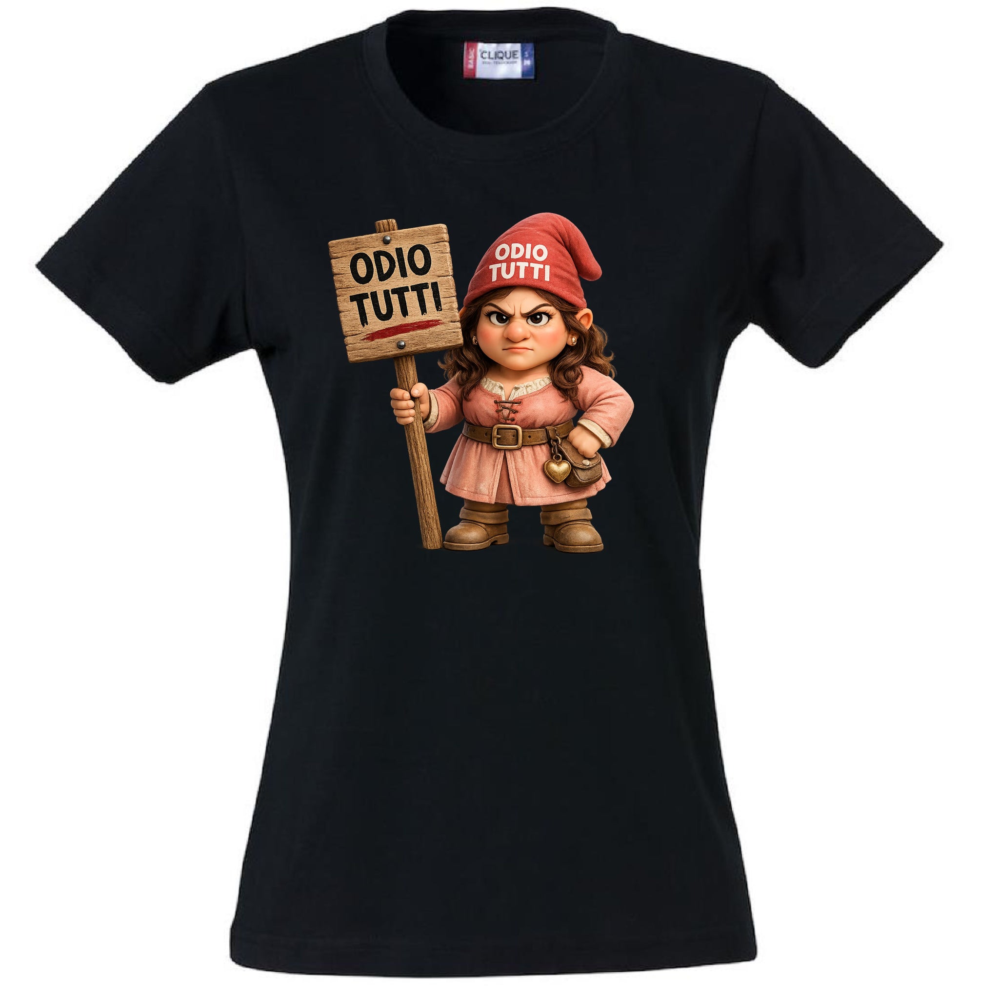 T-Shirt Donna Odio Tutti – Idea regalo – Personalizzabile Con Nom e Sulla Schiena PS 28870-034