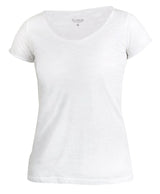 T-Shirt Donna Derby-T in Cotone Fiammato – Collo e Maniche Taglio Vivo – PS 36976