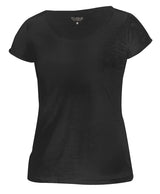 T-Shirt Donna Derby-T in Cotone Fiammato – Collo e Maniche Taglio Vivo – PS 36976