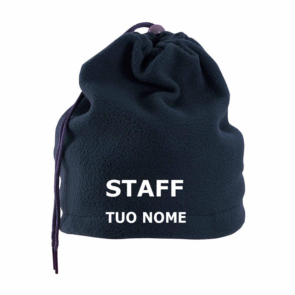 Fascia ScaldaCollo In Polar Trasformabile In Cappello Con Cordino Personalizzata Con Ricamo PS 40311
