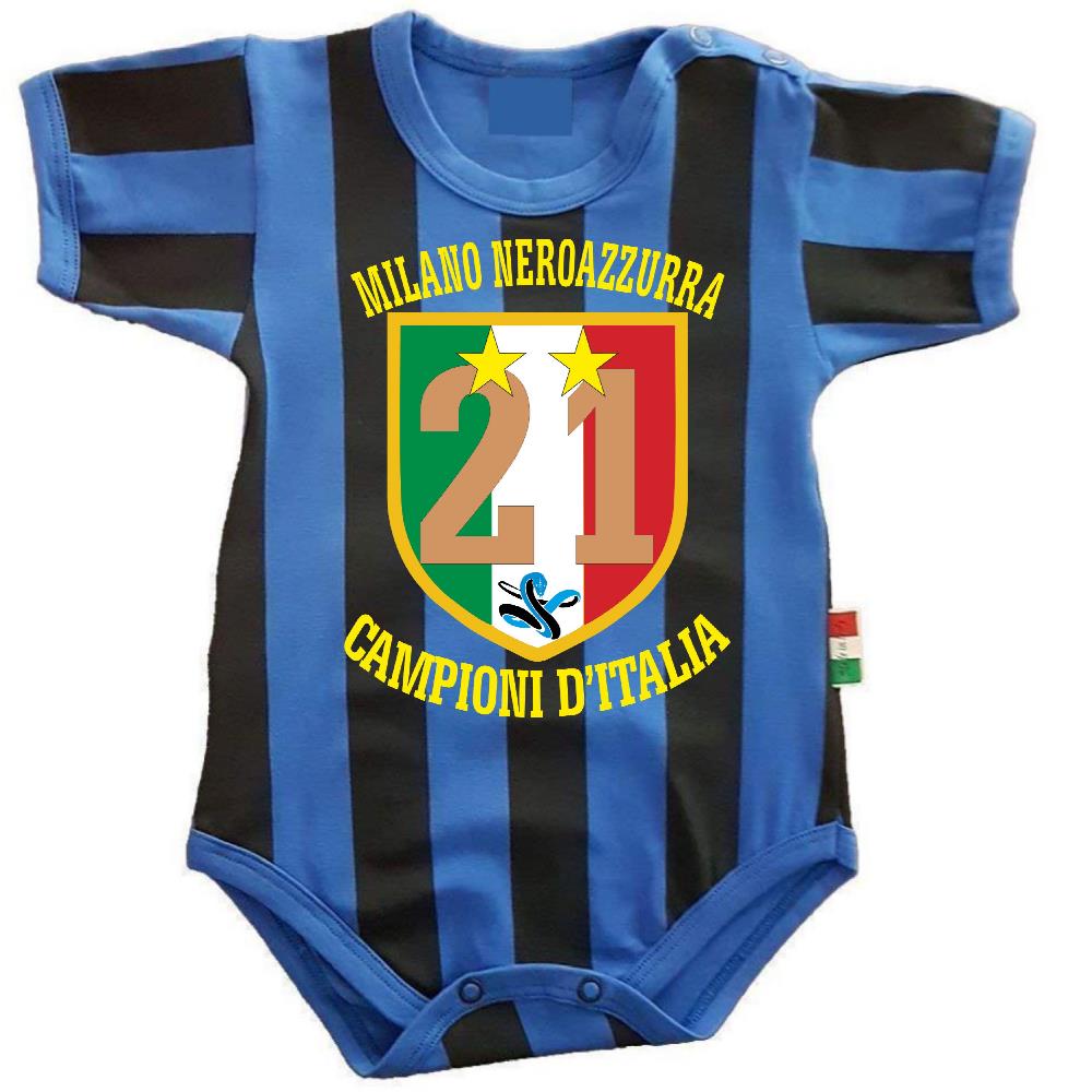 Body Neonato Inter Campioni d’Italia 25/26 – 21 Scudetti – Personalizzato – PS 32768-SCINT-01