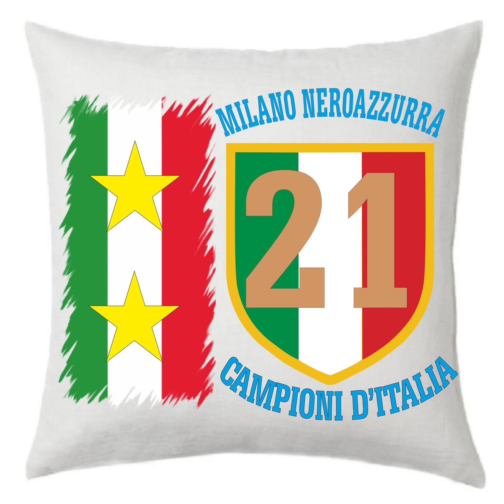 Cuscino Calcio Inter Campioni d’Italia 2026 – 21 Scudetti Seconda Stella – 38×38 cm – PS 10746-INT01