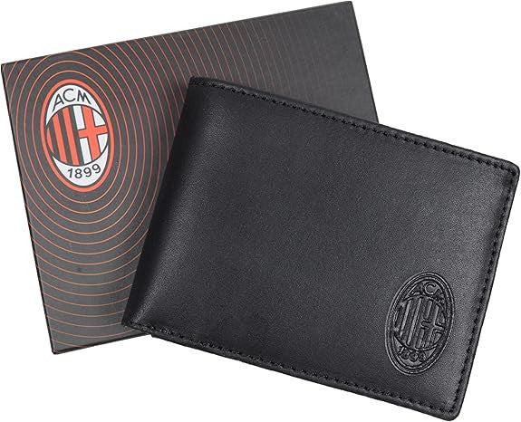 Portafoglio in Vera Pelle con Portamonete – Prodotto Ufficiale AC Milan Cod. PS 04678