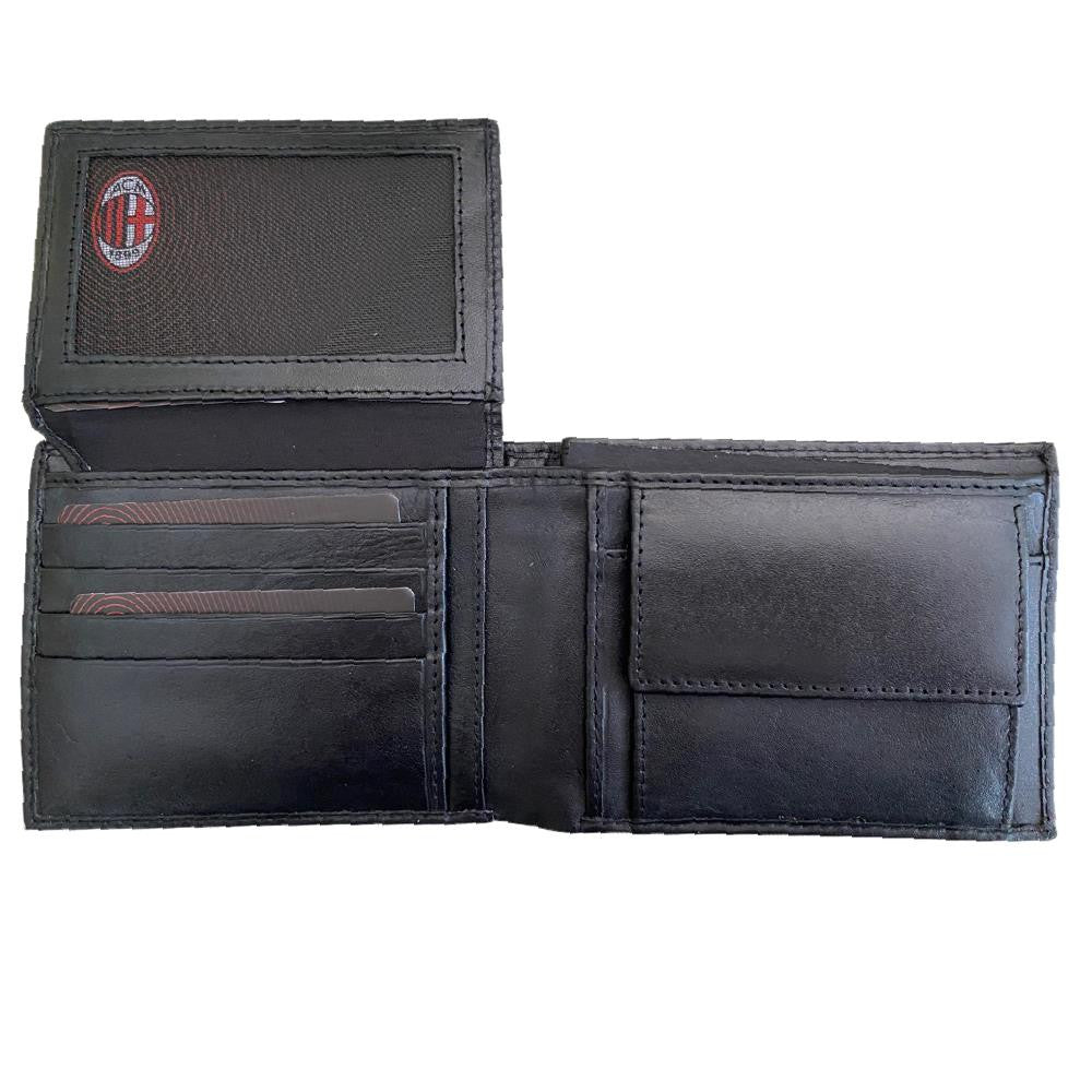 Portafoglio in Vera Pelle con Portamonete – Prodotto Ufficiale AC Milan Cod. PS 04692