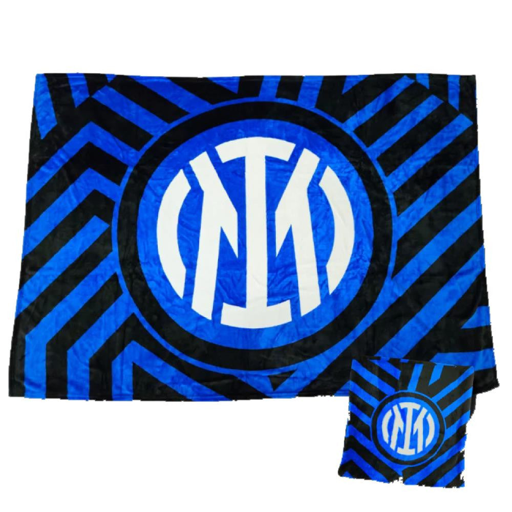 Set Plaid con Cuscino FC Internazionale – Prodotto Ufficiale Inter – Nero/Blu – PS 04800
