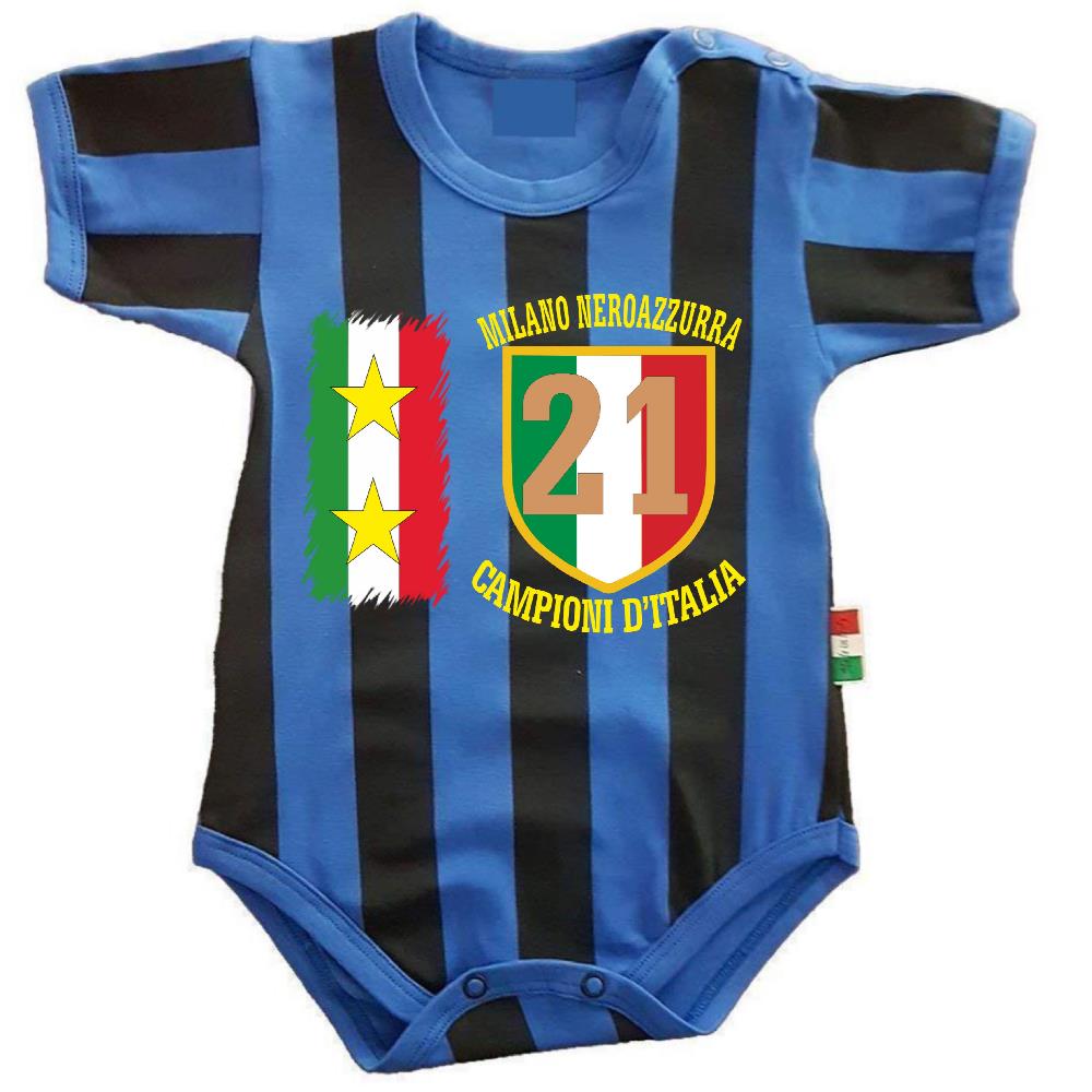 Body Neonato Inter Campioni d’Italia 25/26 – 21 Scudetti – Personalizzato – PS 32768-SCINT-01