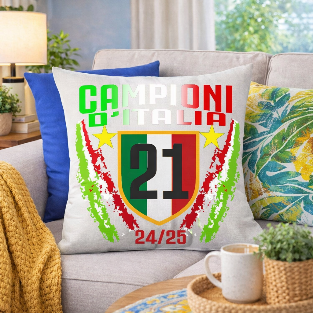 Cuscino Calcio Inter Campioni d’Italia 2026 – 21 Scudetti Seconda Stella – 38×38 cm – PS 10746-INT01