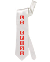 Cravatta In Raso Bianca Personalizzabile Con Foto o Frasi 100% Poliestere PS 05197 PRS