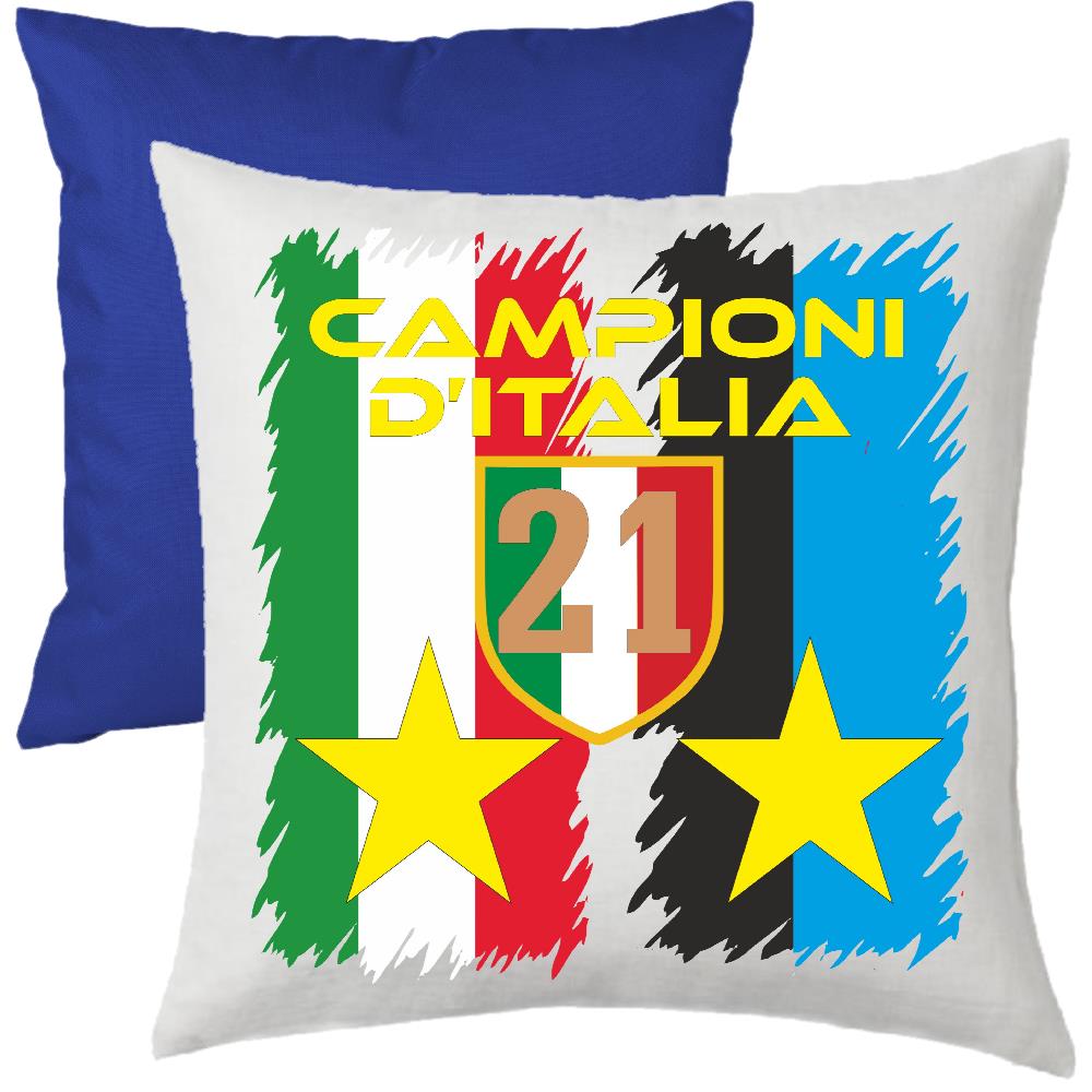 Cuscino Calcio Inter Campioni d’Italia 2026 – 21 Scudetti Seconda Stella – 38×38 cm – PS 10746-INT01