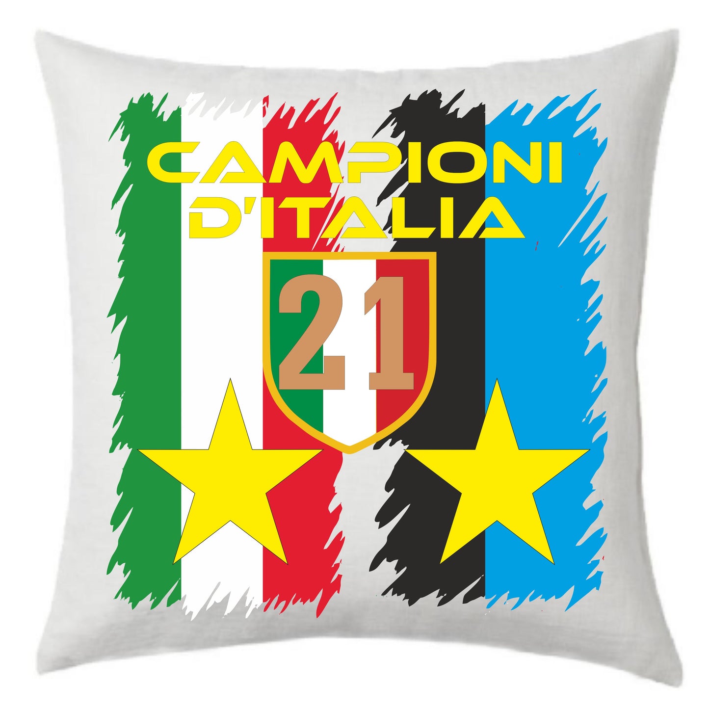 Cuscino Calcio Inter Campioni d’Italia 2026 – 21 Scudetti Seconda Stella – 38×38 cm – PS 10746-INT01