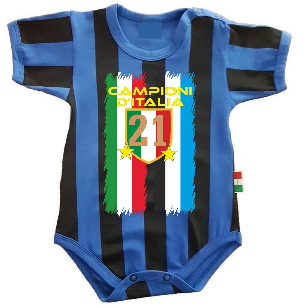 Body Neonato Inter Campioni d’Italia 25/26 – 21 Scudetti – Personalizzato – PS 32768-SCINT-01