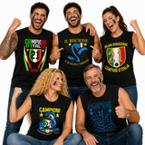 T-shirt Manicata Internazionale Campione d'Italia Seconda Stella 21 Scudetti Tifosi Nero Azzurri | Canotta Cotone Scudetto Neroazzurro PS 29999-INT01
