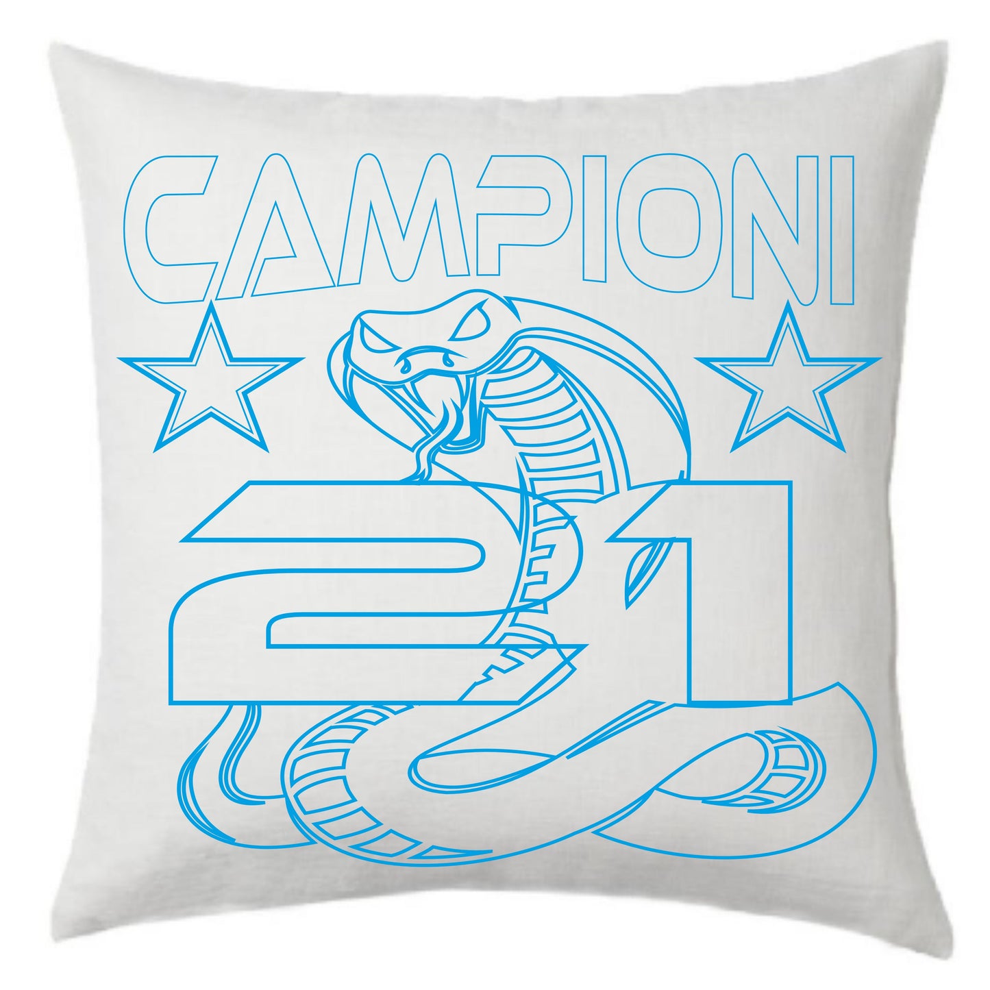 Cuscino Calcio Inter Campioni d’Italia 2026 – 21 Scudetti Seconda Stella – 38×38 cm – PS 10746-INT01