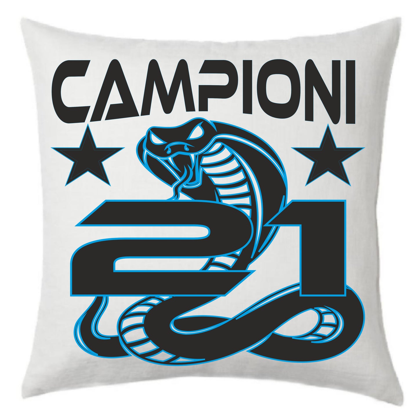 Cuscino Calcio Inter Campioni d’Italia 2026 – 21 Scudetti Seconda Stella – 38×38 cm – PS 10746-INT01
