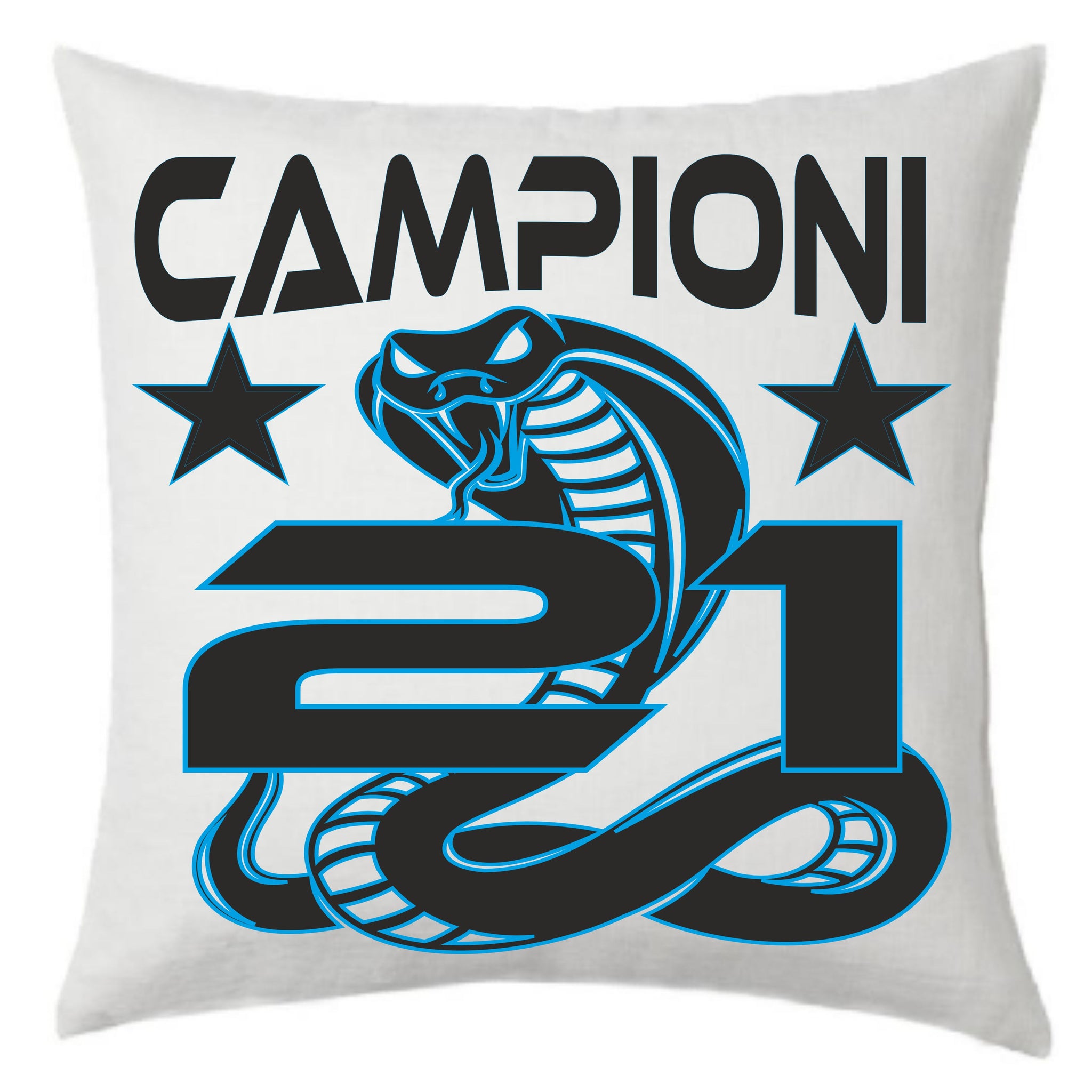 Cuscino Calcio Inter Campioni d’Italia 2026 – 21 Scudetti Seconda Stella – 38×38 cm – PS 10746-INT01