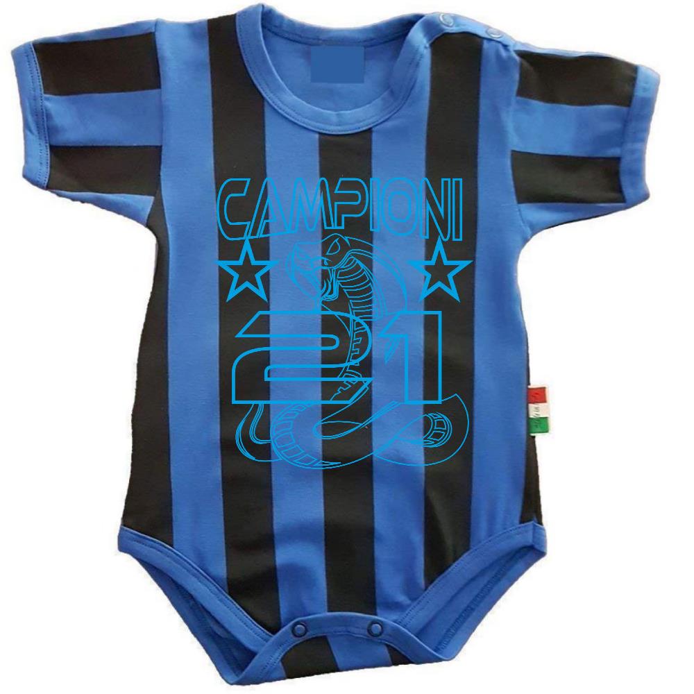 Body Neonato Inter Campioni d’Italia 25/26 – 21 Scudetti – Personalizzato – PS 32768-SCINT-01