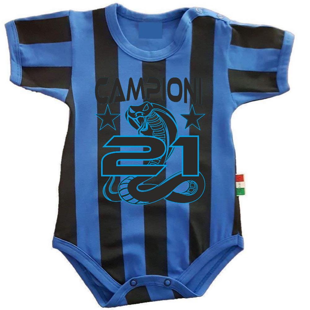 Body Neonato Inter Campioni d’Italia 25/26 – 21 Scudetti – Personalizzato – PS 32768-SCINT-01