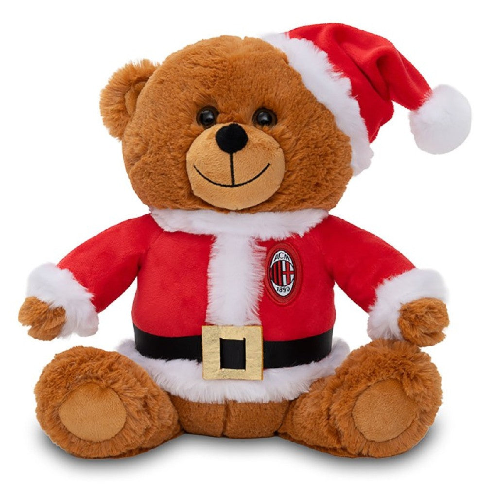 Orsetto in Peluche Natalizio AC Milan Ufficiale – Mascotte Morbida 28 cm – Idea Regalo Natale PS 09702