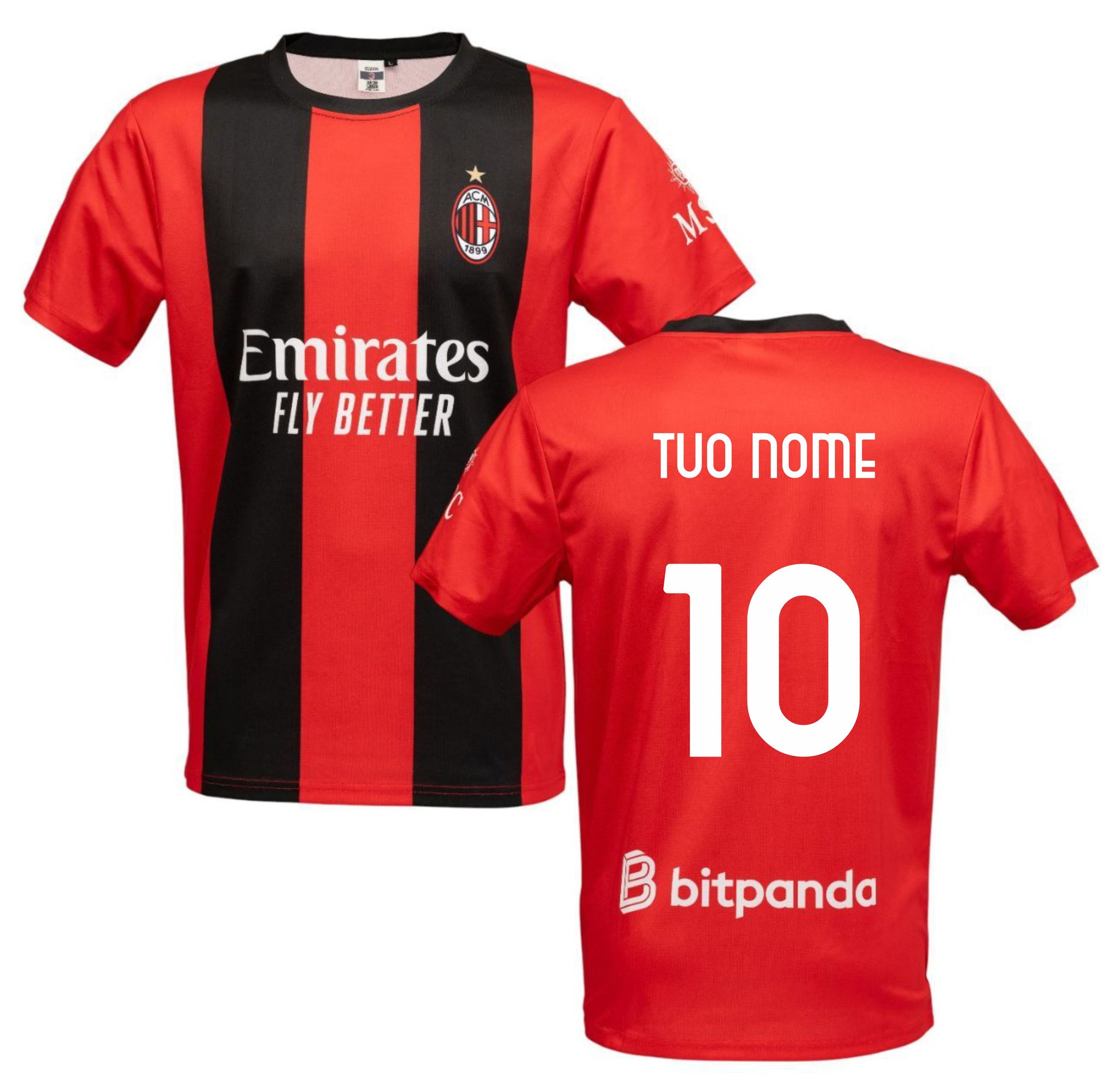 Maglia Calcio Milan Rosso Nera Campionato 26/27 – Replica Ufficiale ACMILAN – Personalizzabile con Nome e Numero | Mod. PS 40482-26/27