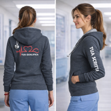 Felpa Donna Infermiera / Dottoressa / OSS Stetoscopio Cuore con Cappuccio e Zip Lunga – PS 02203-002