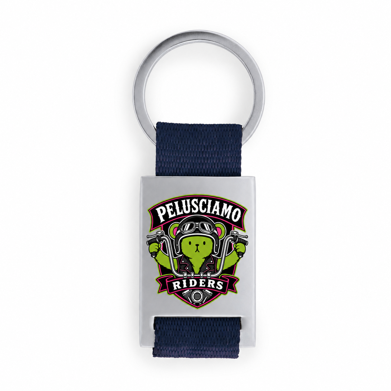 Portachiavi in Metallo con Cinturino in Poliestere Personalizzabile PS 00150