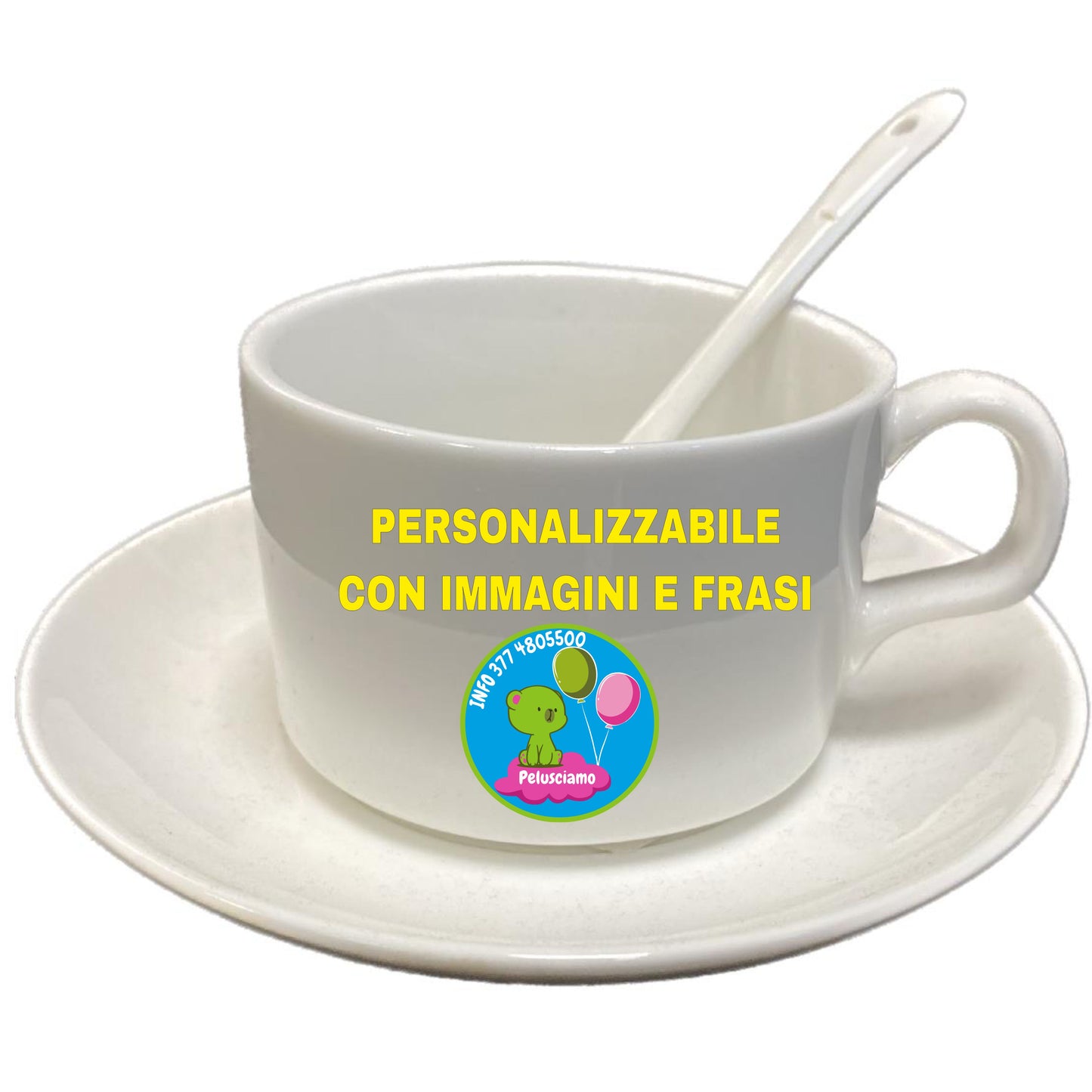 Tazza da Caffè Grande Personalizzabile con Piattino – PS 10522