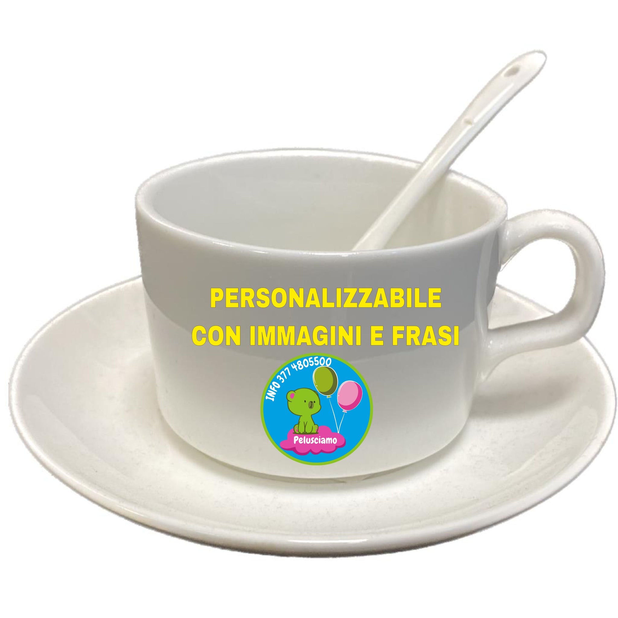 Tazza da Caffè Grande Personalizzabile con Piattino – PS 10522
