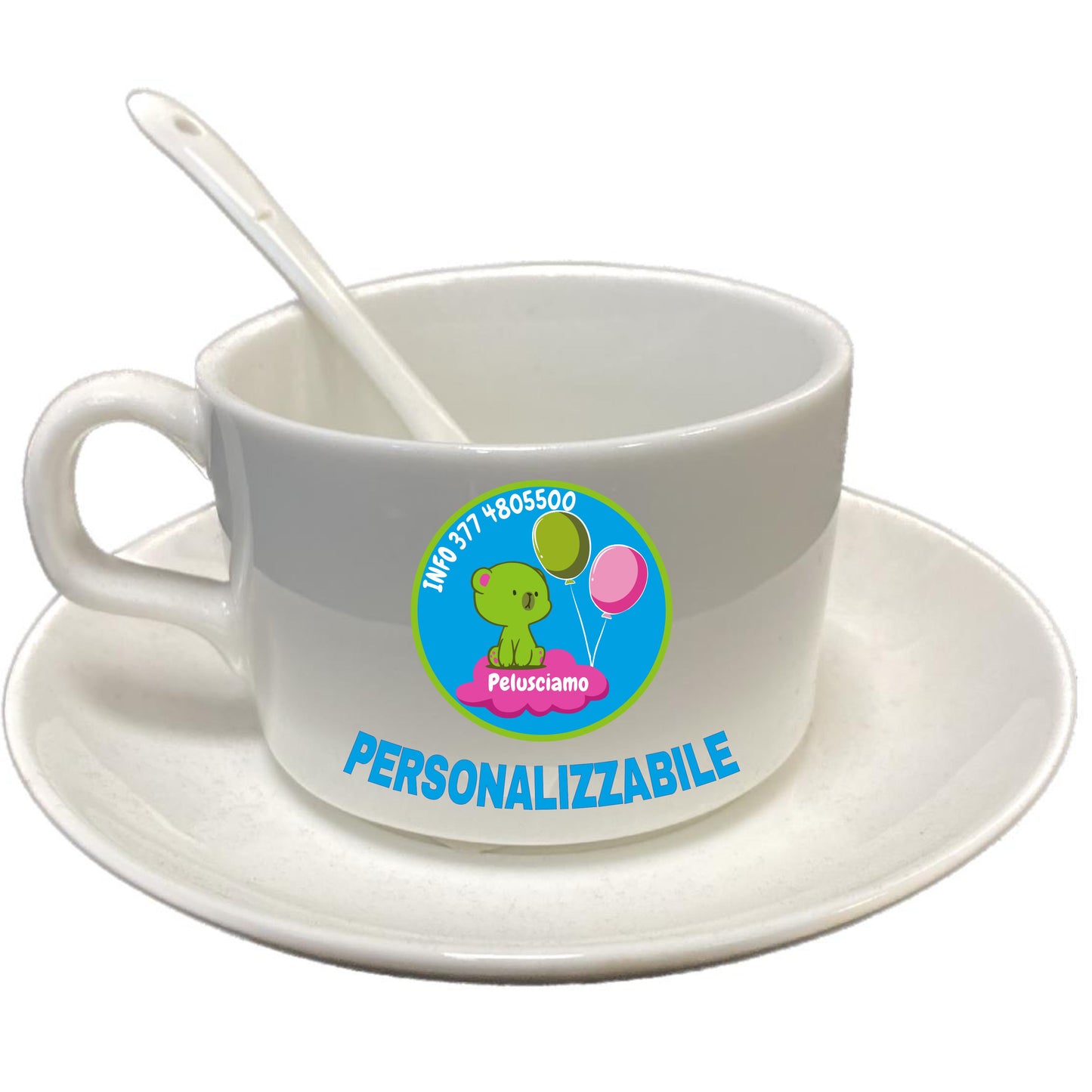 Tazza da Caffè Grande Personalizzabile con Piattino – PS 10522